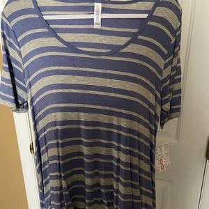 LulaRoe Perfect T small blue and grey
